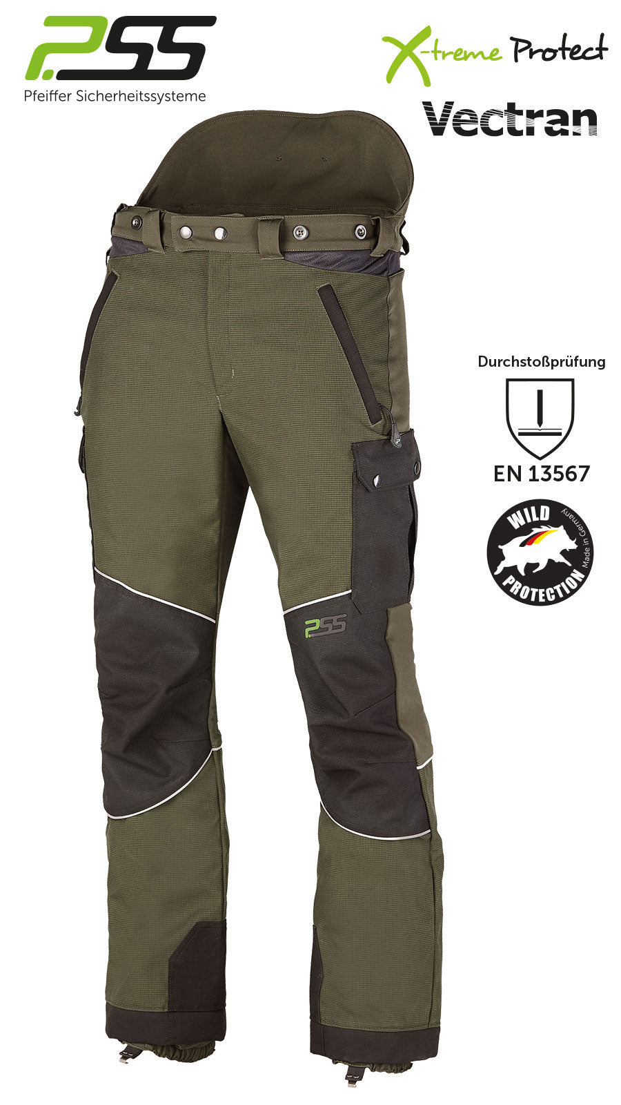 PSS X-treme Protect Wild boar hunt protection pants green