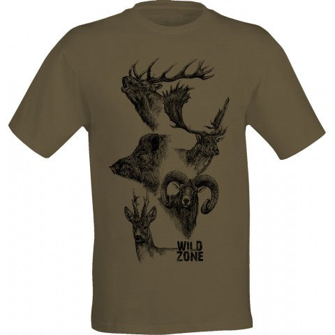 T-shirt met ronde hals hert