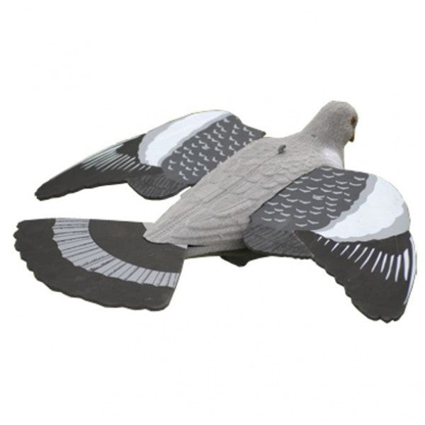 Lokvogel vliegende duif 41cm met EVA (foam) vleugels geflockt